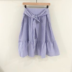 J. Crew Blue and White Striped Skirt